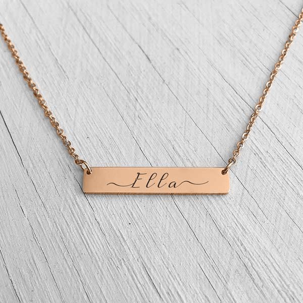 Rose gold hotsell bar pendant