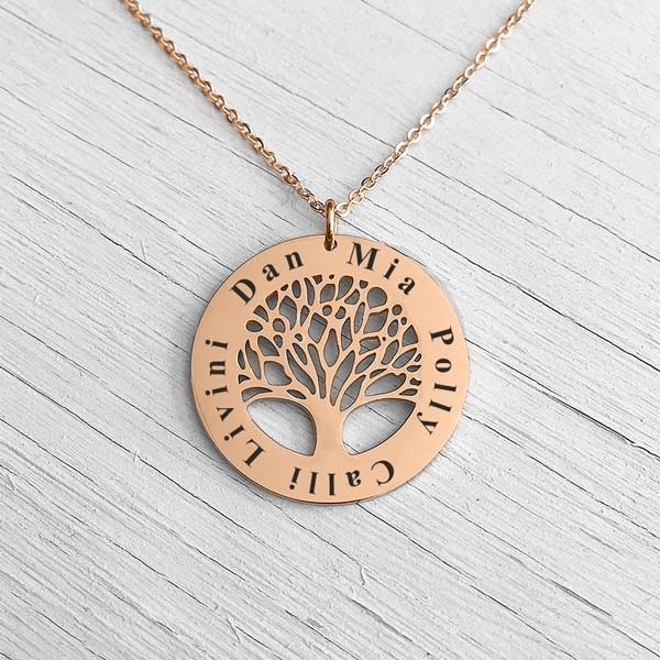 Rose gold family sale necklace
