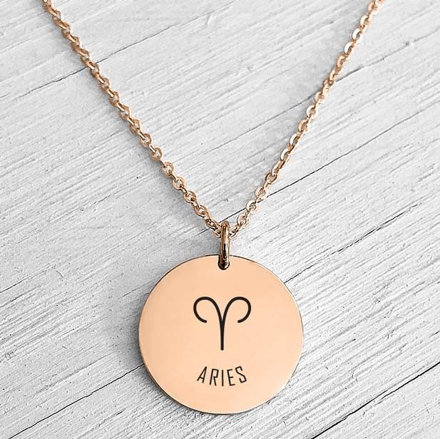 Zodiac Star Sign Necklace Rose Gold