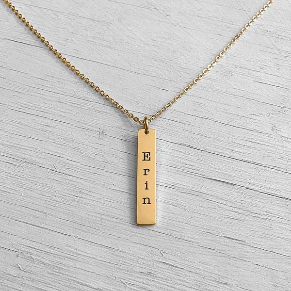 Drop Bar Necklace Gold