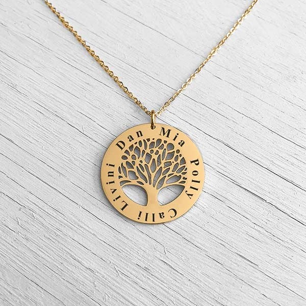 Gold sales tree pendant