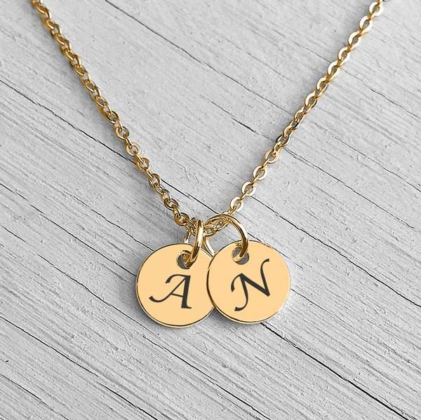 Gold initial hotsell medallion necklace