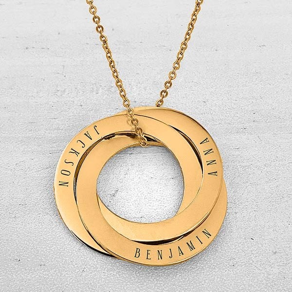 Russian 5 Ring Necklace, Personalized Engraved 5 Name Necklace, Ineffabless  – ineffabless.com