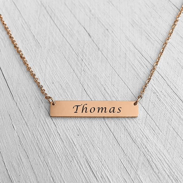 Rose gold sale personalized necklace