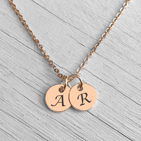 Initial online disc necklace