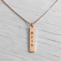 Drop Bar Necklace Rose Gold