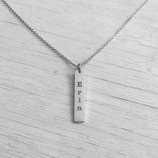 Drop Bar Necklace Silver